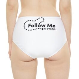 Tiktok Follow Me – High-Waist Hipster Bikini Bottom (AOP)