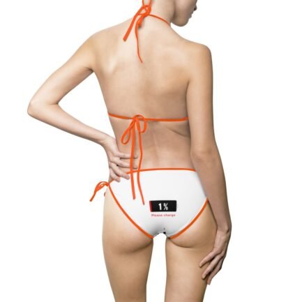 - Please Charge ME - White Women's Bikini Swimsuit: Embrace Style and Personalization in Radiant - NoowAI Shop
