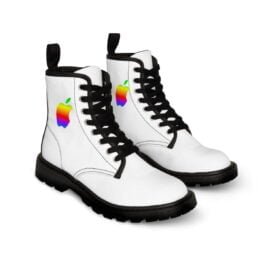 Apple Colorful Logo Women’s Canvas Boots: Walk with Confidence and Apple Passion