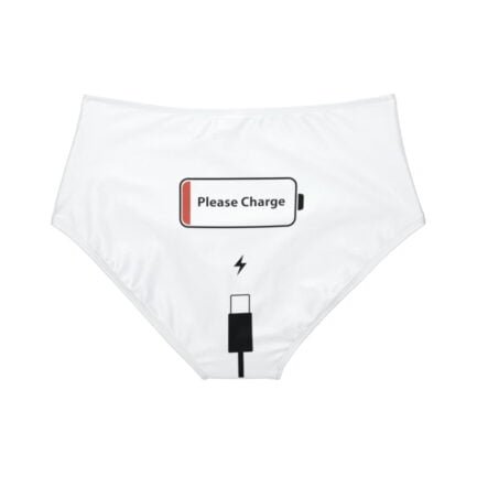 - Please Charge underwear: High-Waist Hipster Please Charge Print Panties - NoowAI Shop