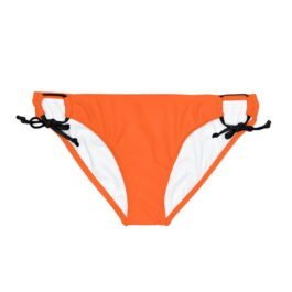 Charge Me Orange Color Loop Tie Side Bikini Bottom: Add a Pop of Color to Your Swimwear