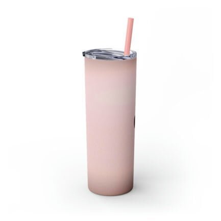 - Apple Bottle (Rosy Pink) - Skinny Tumbler with Straw in Apple Rosy Pink Style, 20oz - NoowAI Shop