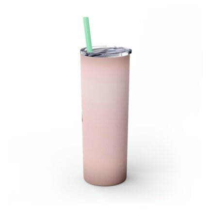 - Apple Bottle (Rosy Pink) - Skinny Tumbler with Straw in Apple Rosy Pink Style, 20oz - NoowAI Shop