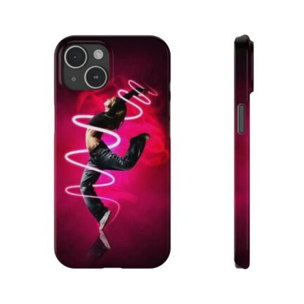 - iPhone Cases Dark Pink - Slim phone case with Girl Dancing Style in Magenta - black - NoowAI Shop
