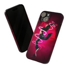 iPhone Cases Dark Pink – Slim phone case with Girl Dancing Style in Magenta – black