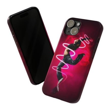 - iPhone Cases Dark Pink - Slim phone case with Girl Dancing Style in Magenta - black - NoowAI Shop