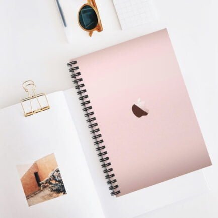 - Apple Spiral Notebook (rose gold) - Ruled Line Notebook in Apple Macbook rose gold Style - NoowAI Shop