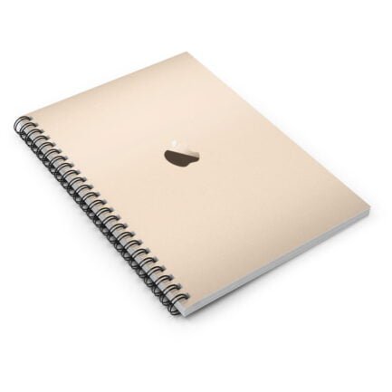 - Apple Spiral Notebook (Gold) - Ruled Line Notebook in Apple Macbook Gold Style - NoowAI Shop