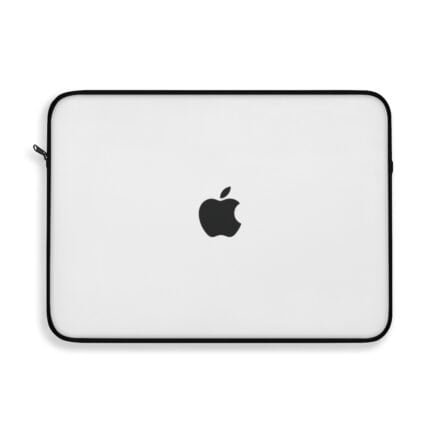 - Macbook Sleeve - White Laptop Sleeve with simple Black Apple logo - NoowAI Shop