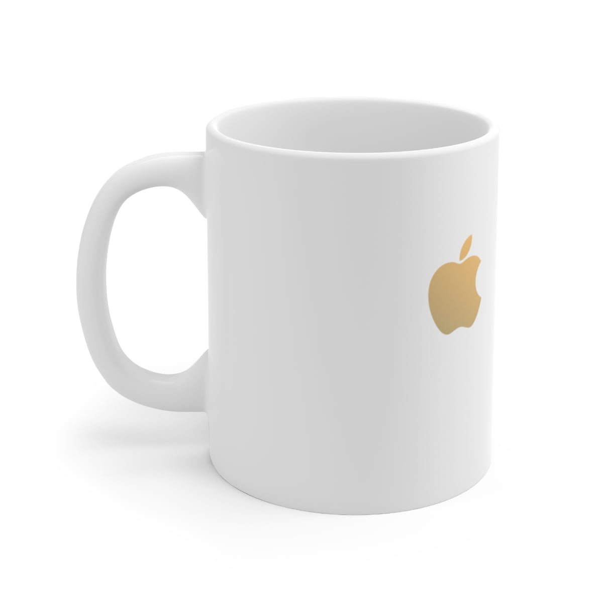 - Apple Gold Mug - White Ceramic Mug with Gold Apple logo 11oz - NoowAI Shop