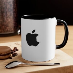 Apple Mug - Accent Coffee Mug with Apple Steve Jobs logo, 11oz