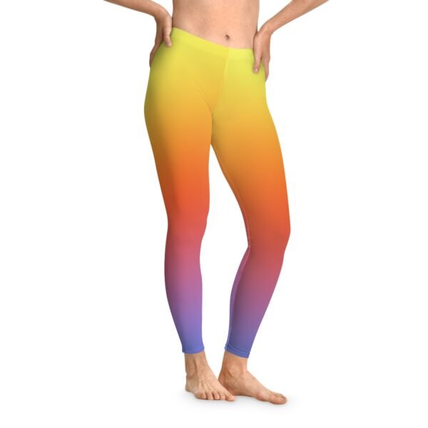 - Stretchy Leggings - Gradient Yellow Orange Navy - Perfect for yoga - NoowAI Shop