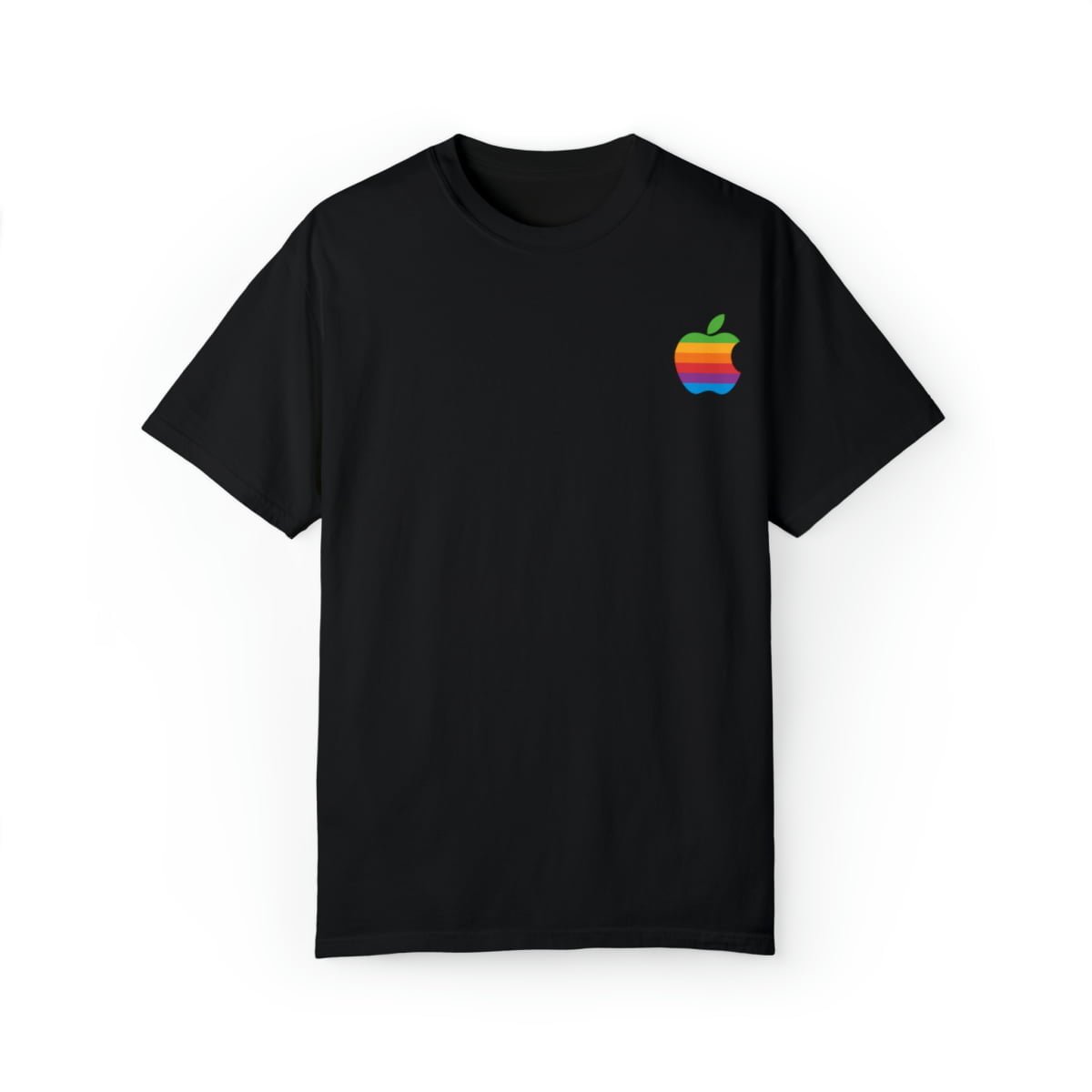 Apple rainbow logo shirt - Unisex Garment-Dyed T-shirt with Apple