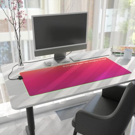 - Gradient LED Gaming Mouse Pad - Red Pink gradient style with LED mouse pad - NoowAI Shop