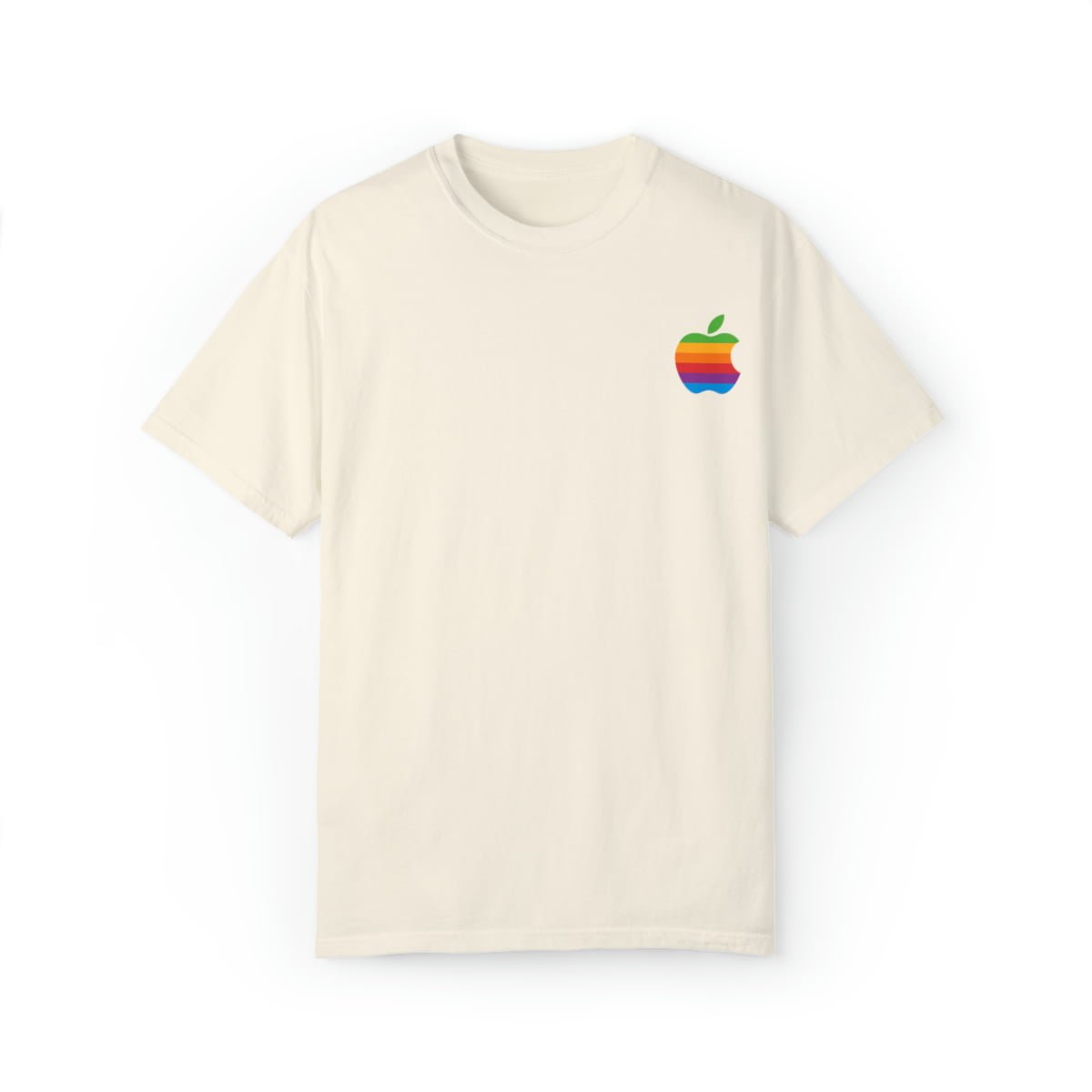 Apple rainbow logo shirt - Unisex Garment-Dyed T-shirt with Apple