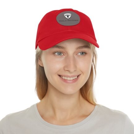 - Tesla Hat - Dad Hat with Leather Patch Tesla Motor Logo (Round), Multi Colour Option. - NoowAI Shop