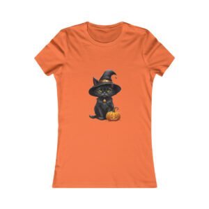 Halloween T-shirt - Lovely Witch black cat Women's Favorite Tee