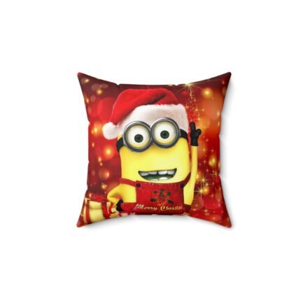 - Minions Xmas Pillow - Spun Polyester Square Pillow with Minions Merry Christmas Red Yellow - NoowAI Shop