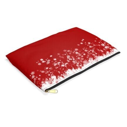 - Red Accessory Pouch with White Snow - NoowAI Shop