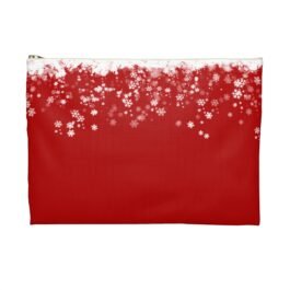 Red Accessory Pouch with White Snow