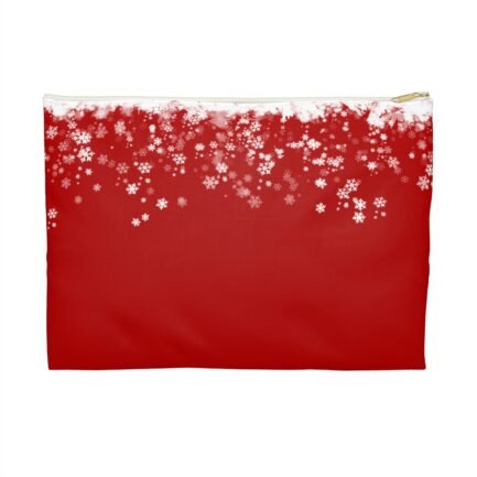 - Red Accessory Pouch with White Snow - NoowAI Shop