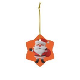 Santa claus, Ceramic Ornament, 4 Shapes (Circle, Heart, Star, Snowflake)