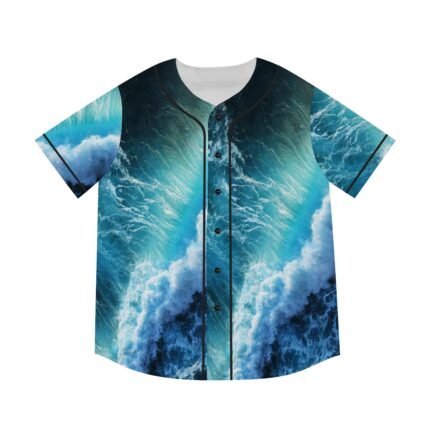 - Blue Ocean wave Men's Baseball Jersey - NoowAI Shop