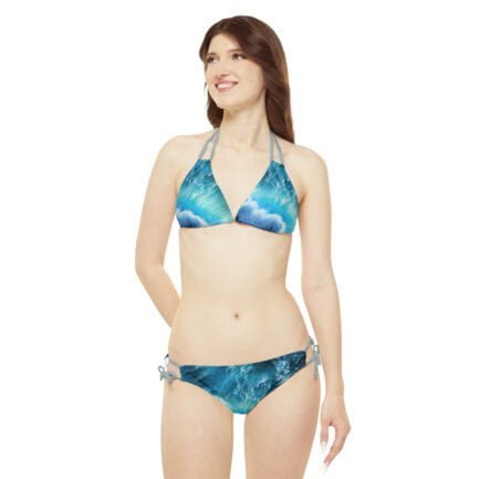 - Ocean blue Strappy Bikini Set for Great Summer - NoowAI Shop