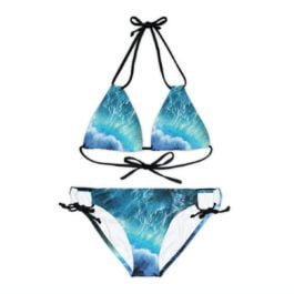 Ocean blue Strappy Bikini Set for Great Summer