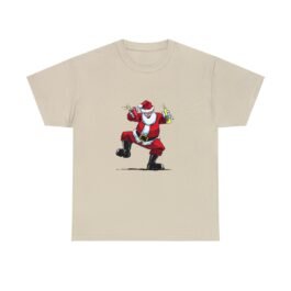 Drunk Santa Claus T-shirt. Unisex Heavy Cotton Tee with Booze Santa Claus