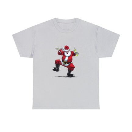 - Drunk Santa Claus T-shirt. Unisex Heavy Cotton Tee with Booze Santa Claus - NoowAI Shop