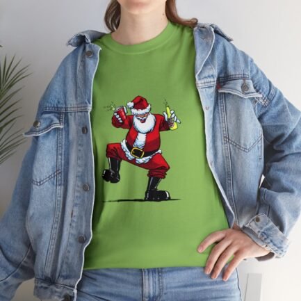 - Drunk Santa Claus T-shirt. Unisex Heavy Cotton Tee with Booze Santa Claus - NoowAI Shop