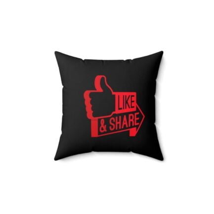 - Like & Share Pillow - Spun Polyester Square Pillow with Like & Share icons - NoowAI Shop