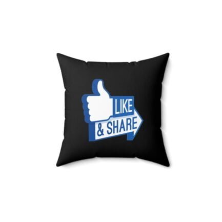 - Like & Share Pillow - Spun Polyester Square Pillow with Like & Share icons - NoowAI Shop