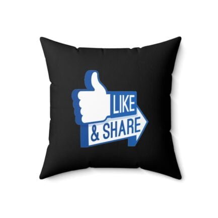 - Like & Share Pillow - Spun Polyester Square Pillow with Like & Share icons - NoowAI Shop