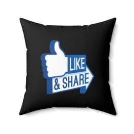 Like & Share Pillow – Spun Polyester Square Pillow with Like & Share icons