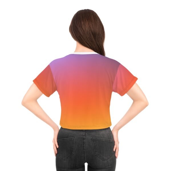 - Tiktok Crop Tee - Gradient Orange Crop Tee with Tiktok Follow Me icon - NoowAI Shop