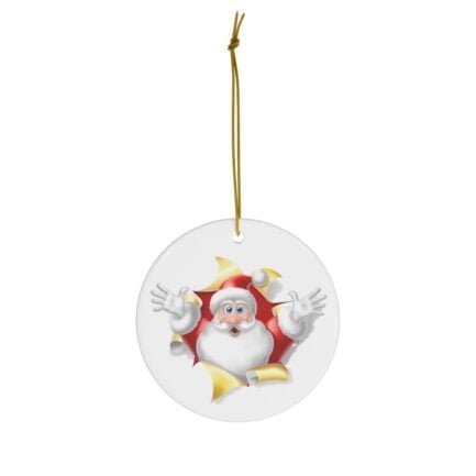 - Suprise Santa Claus Orrnament - White Ceramic Ornament with funny Suprise Santa Claus, 4 Shapes - NoowAI Shop