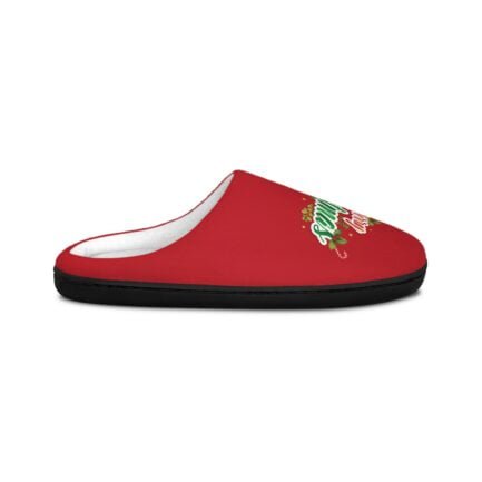 - Dark Red Indoor Slippers with Merry Christmas text - NoowAI Shop