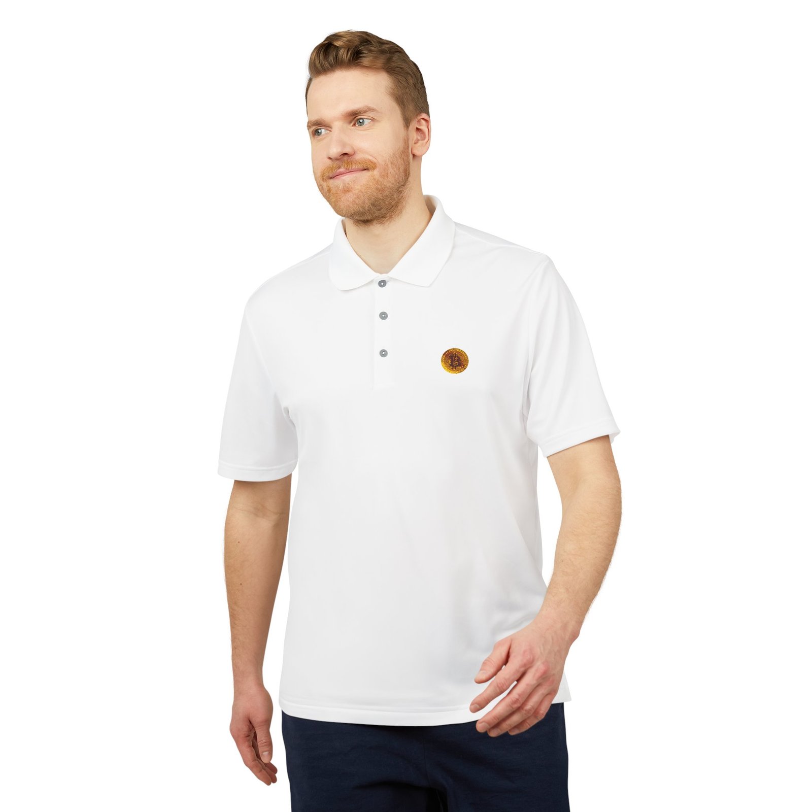 - adidas® Bitcoin logo Embroidered Sunflower Polo Shirt — Minimal Floral Logo Performance Polo - NoowAI Shop adidas® Bitcoin logo Embroidered Sunflower Polo Shirt — Minimal Floral Logo Performance Polo - Image 12