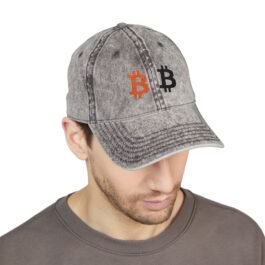 Vintage Embroidered Bitcoin Cap – Retro Crypto Baseball Hat