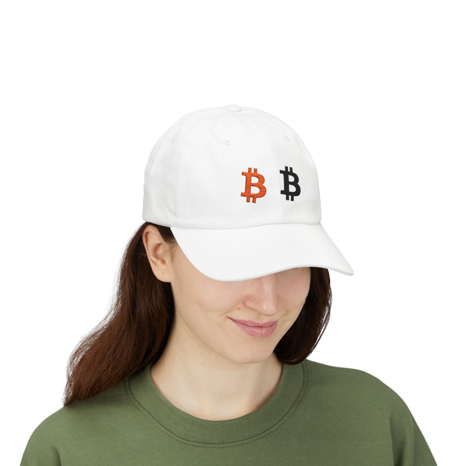 - Bitcoin Dual Logo Dad Cap — Crypto Embroidered Baseball Hat - NoowAI Shop Bitcoin Dual Logo Dad Cap — Crypto Embroidered Baseball Hat - Image 11