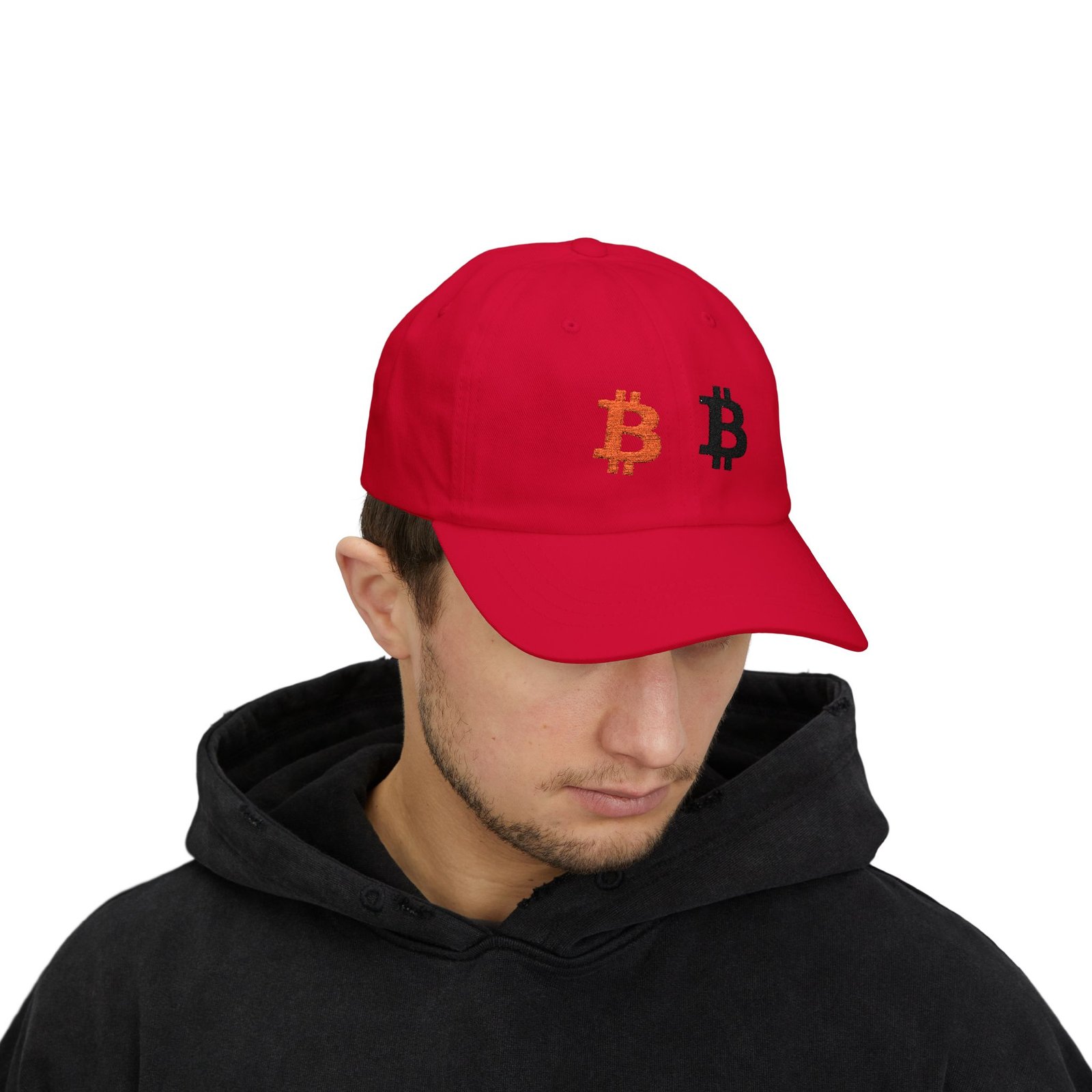 - Bitcoin Dual Logo Dad Cap — Crypto Embroidered Baseball Hat - NoowAI Shop Bitcoin Dual Logo Dad Cap — Crypto Embroidered Baseball Hat - Image 63