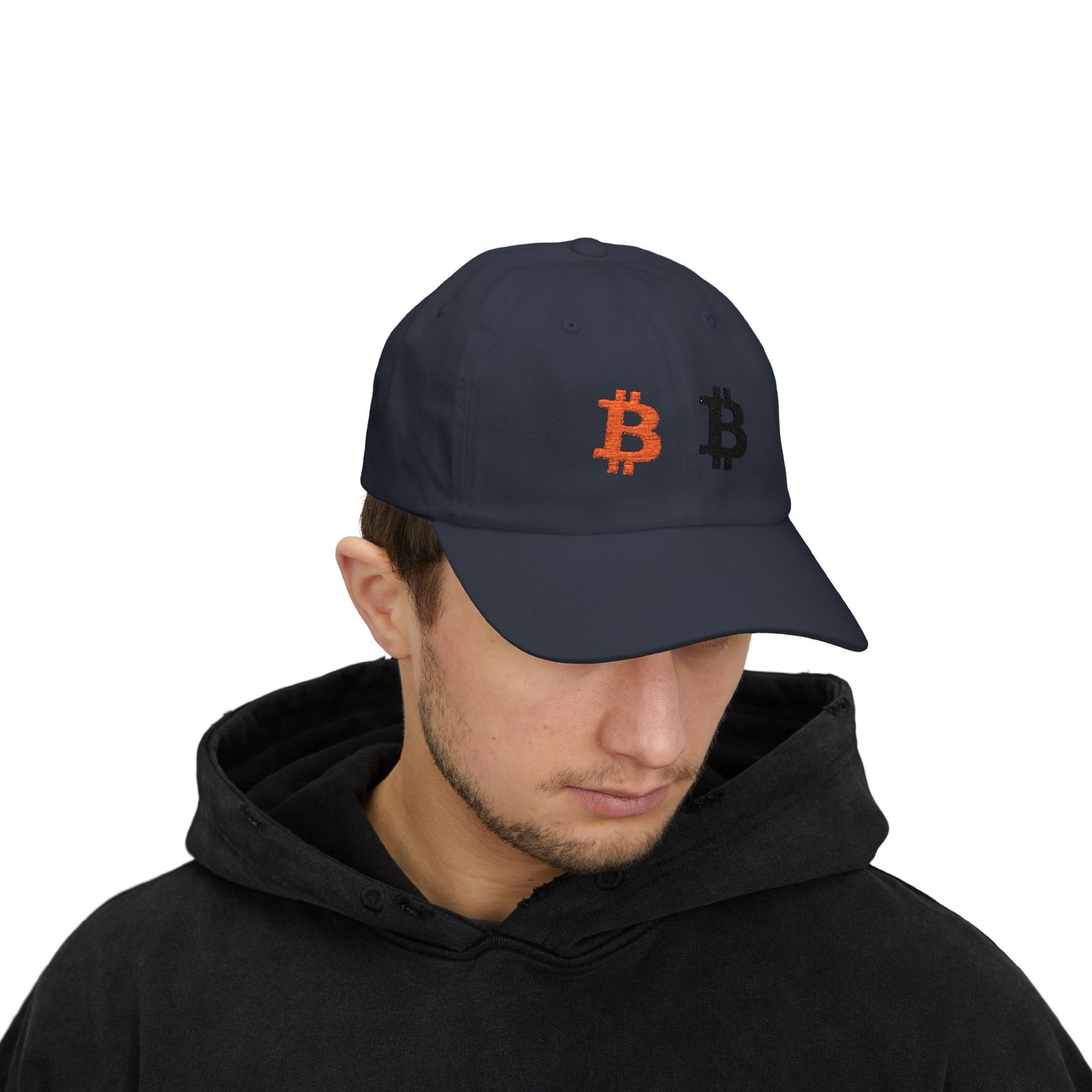 - Bitcoin Dual Logo Dad Cap — Crypto Embroidered Baseball Hat - NoowAI Shop Bitcoin Dual Logo Dad Cap — Crypto Embroidered Baseball Hat - Image 39