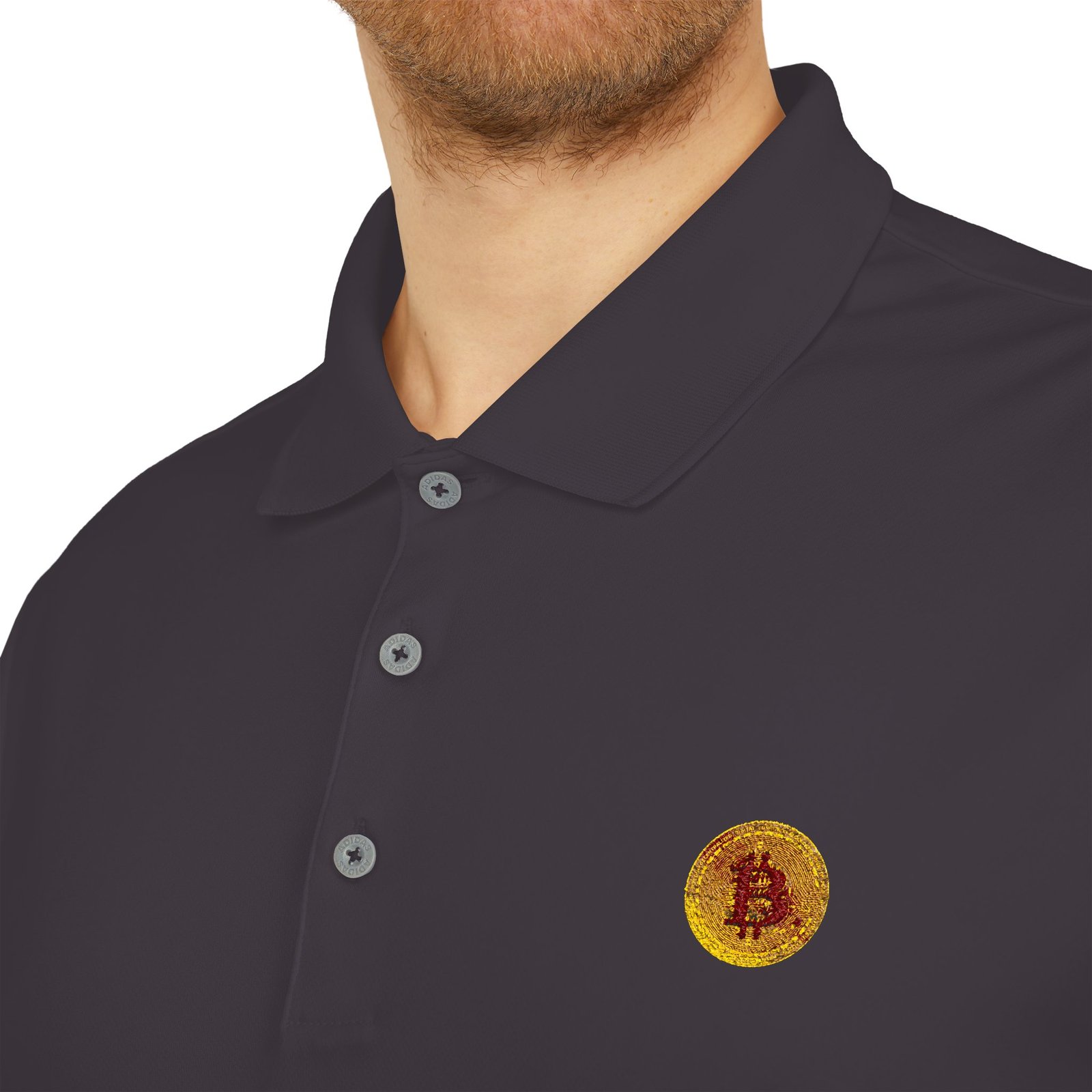 - adidas® Bitcoin logo Embroidered Sunflower Polo Shirt — Minimal Floral Logo Performance Polo - NoowAI Shop adidas® Bitcoin logo Embroidered Sunflower Polo Shirt — Minimal Floral Logo Performance Polo - Image 59