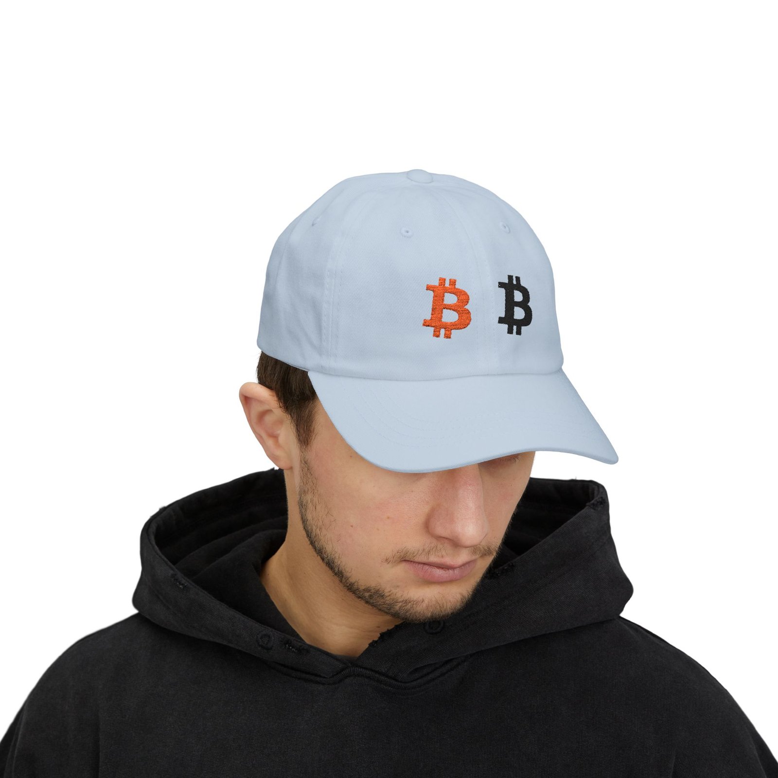 - Bitcoin Dual Logo Dad Cap — Crypto Embroidered Baseball Hat - NoowAI Shop Bitcoin Dual Logo Dad Cap — Crypto Embroidered Baseball Hat - Image 33