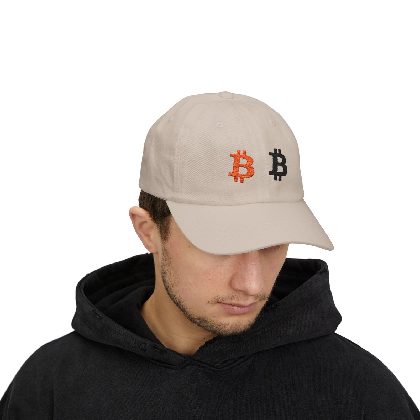 - Bitcoin Dual Logo Dad Cap — Crypto Embroidered Baseball Hat - NoowAI Shop Bitcoin Dual Logo Dad Cap — Crypto Embroidered Baseball Hat - Image 15