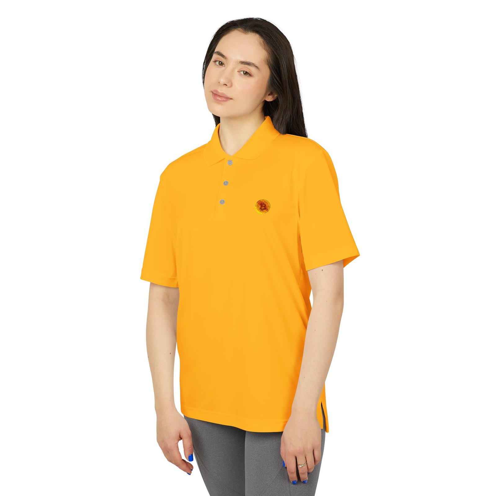 - adidas® Bitcoin logo Embroidered Sunflower Polo Shirt — Minimal Floral Logo Performance Polo - NoowAI Shop adidas® Bitcoin logo Embroidered Sunflower Polo Shirt — Minimal Floral Logo Performance Polo - Image 15