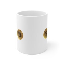 Bitcoin Coffee Mug – 11oz Cryptocurrency Coin Design