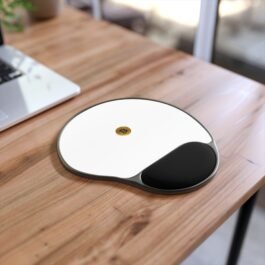 Bitcoin Minimalist Mouse Pad with Wrist Rest — Ergonomic White Gaming/Office Pad